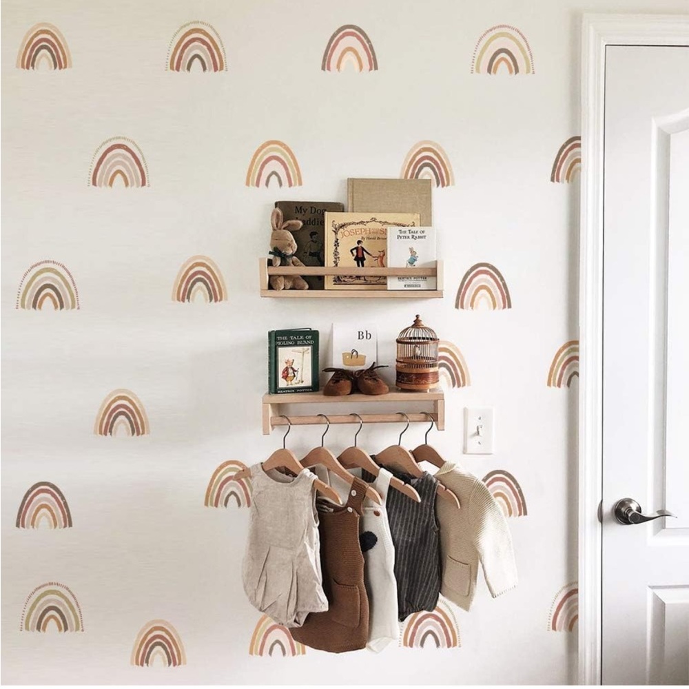 Neutral Rainbow Wall Decal Stickers - Set of Pastel Rainbows